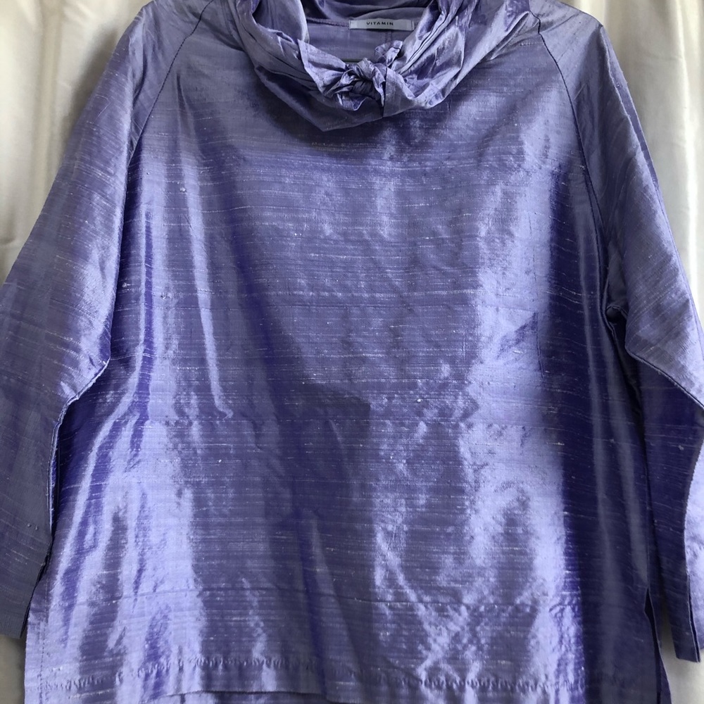 SILK by Vitamin.  Silk Dupioni shirt.  Luxury in Lavender